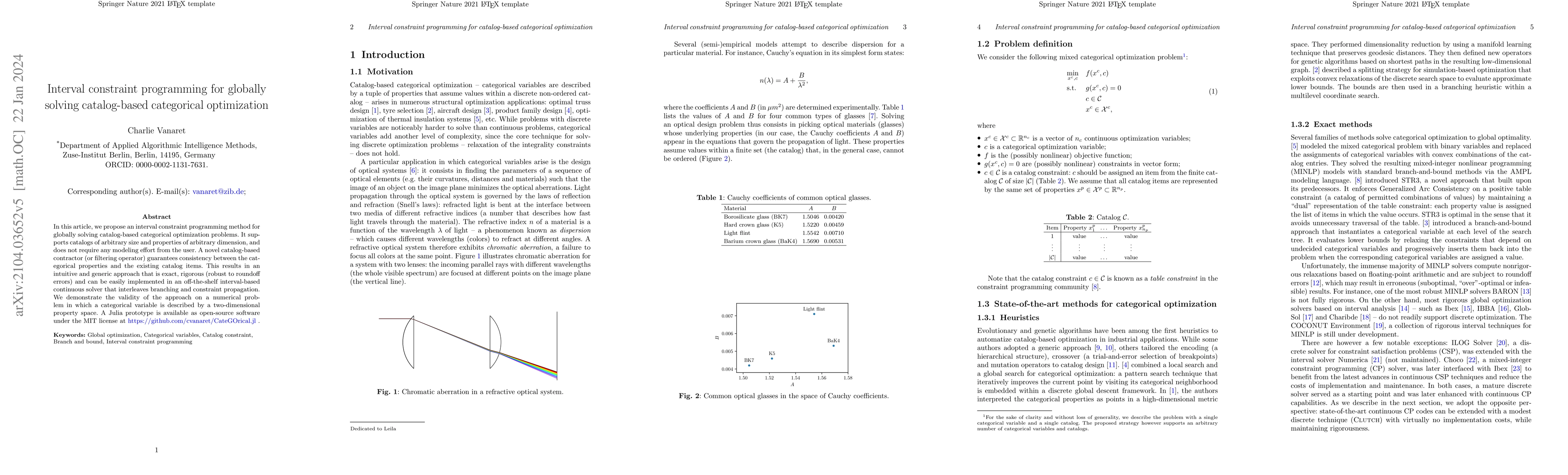Thumbnail for Interval constraint programming for globally solving catalog-based
  categorical optimization