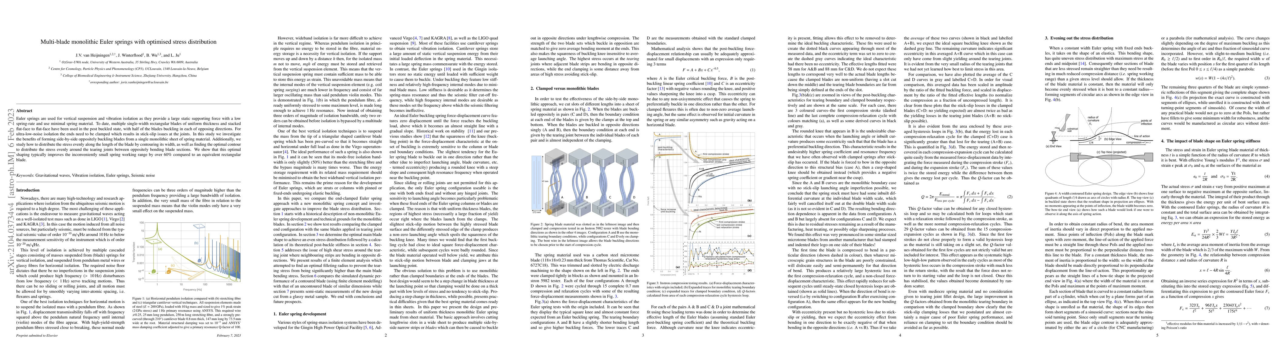 Thumbnail for Multi-blade monolithic Euler springs with optimised stress distribution