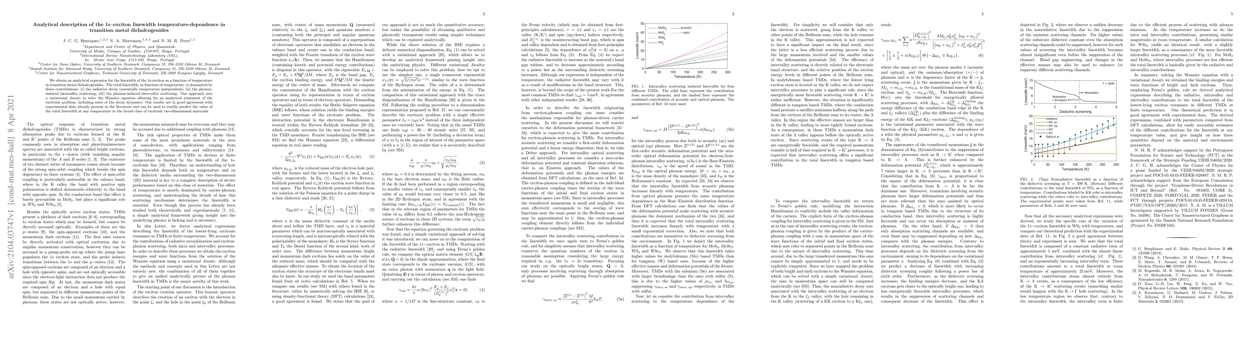 Thumbnail for Analytical description of the 1s exciton linewidth
  temperature-dependence in transition metal dichalcogenides