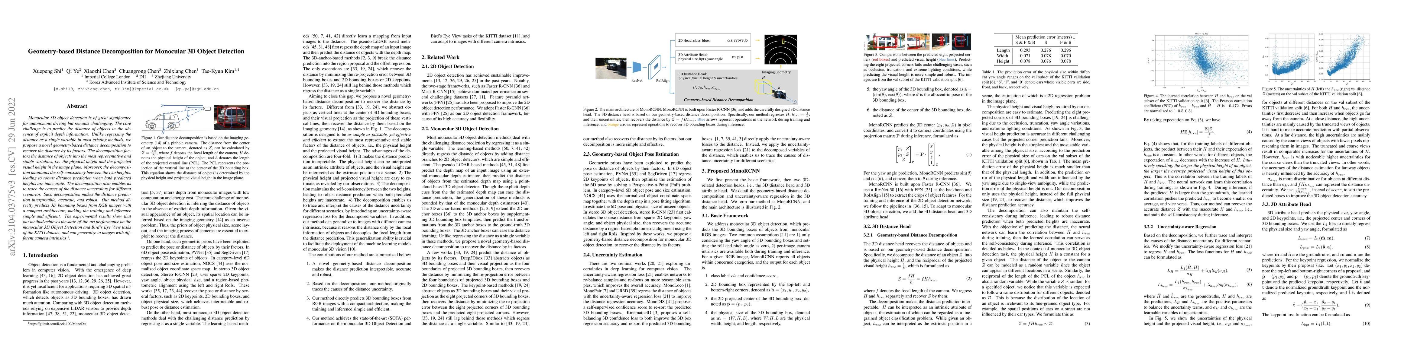 Thumbnail for Geometry-based Distance Decomposition for Monocular 3D Object Detection