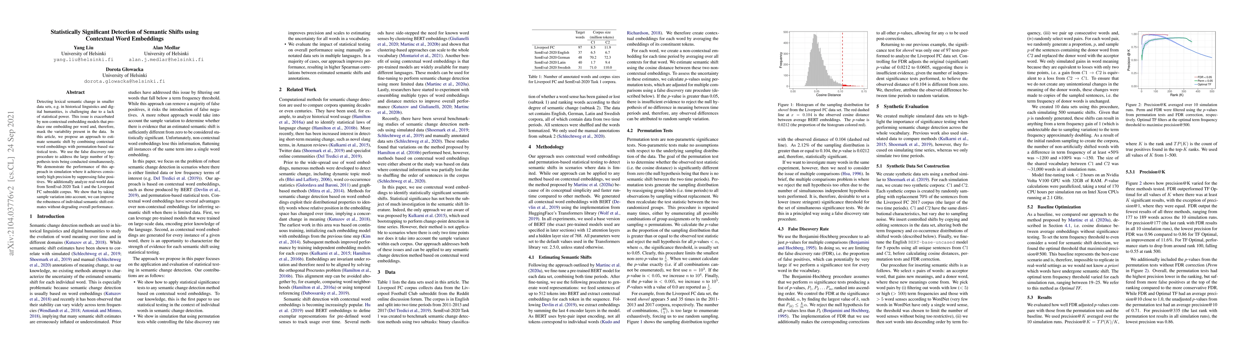 Thumbnail for Statistically significant detection of semantic shifts using contextual
  word embeddings