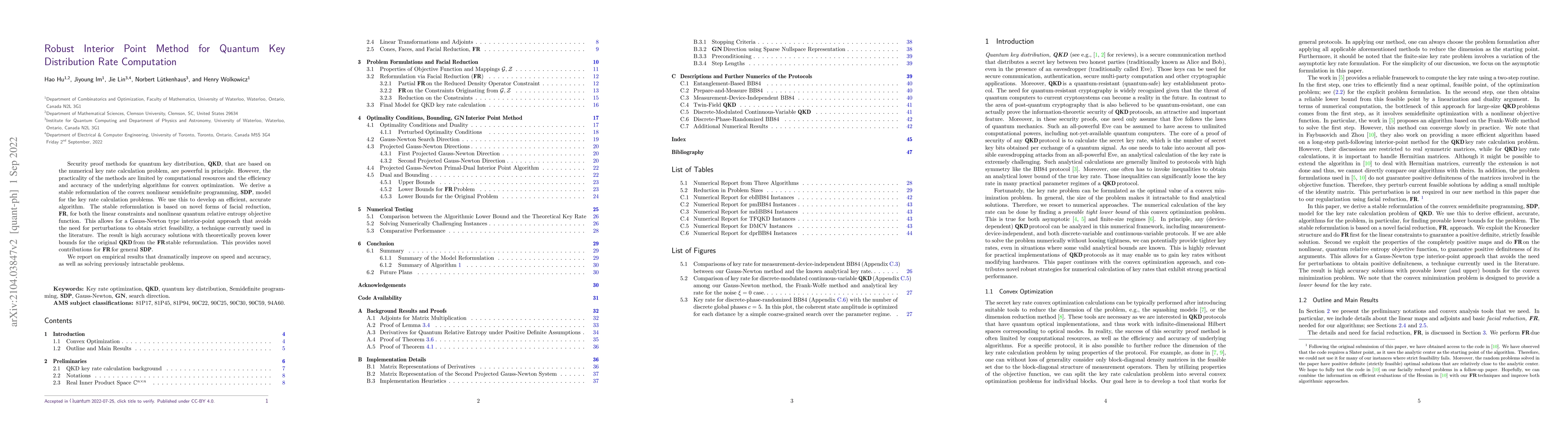 Thumbnail for Robust Interior Point Method for Quantum Key Distribution Rate
  Computation