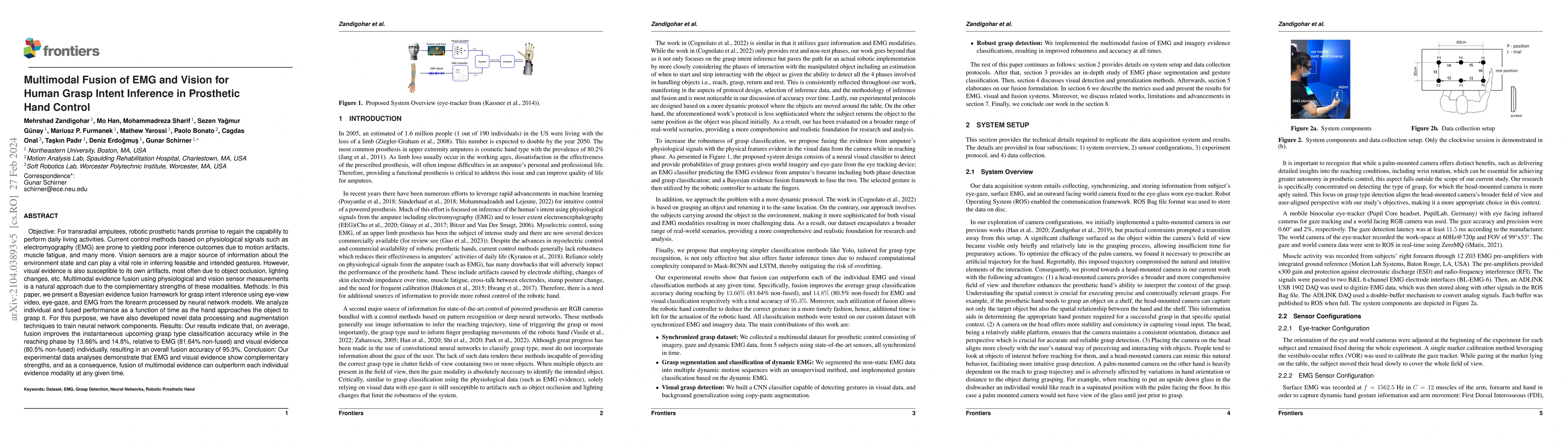 Thumbnail for Multimodal Fusion of EMG and Vision for Human Grasp Intent Inference in
  Prosthetic Hand Control