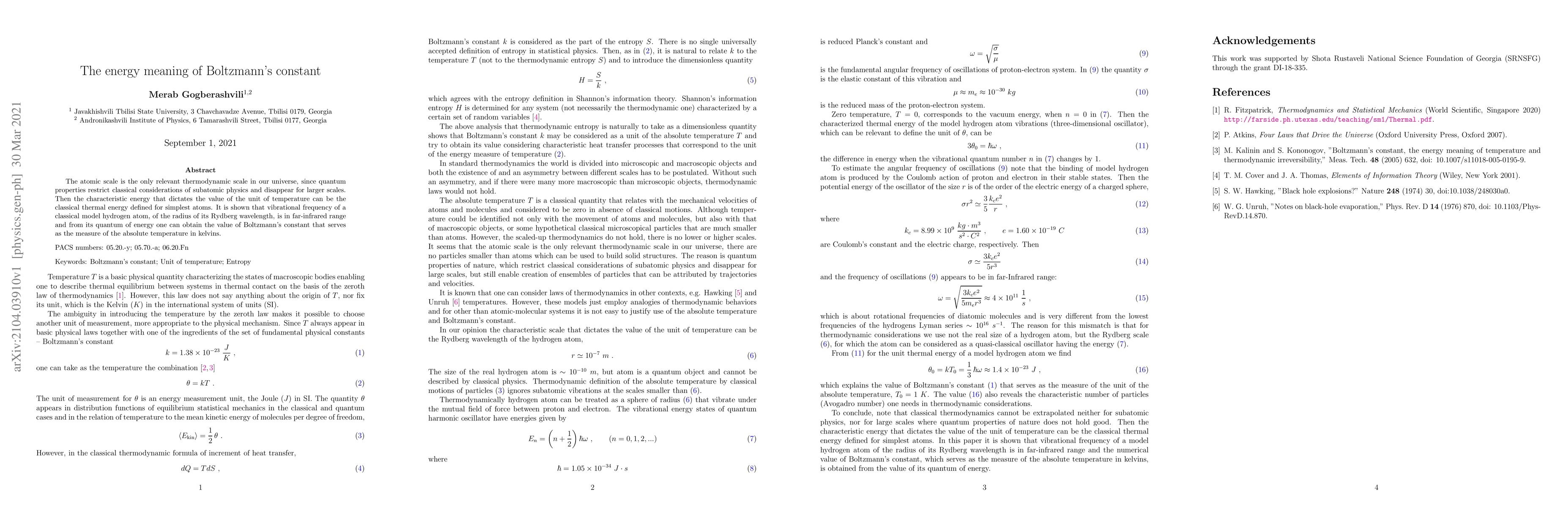 Thumbnail for The energy meaning of Boltzmann's constant
