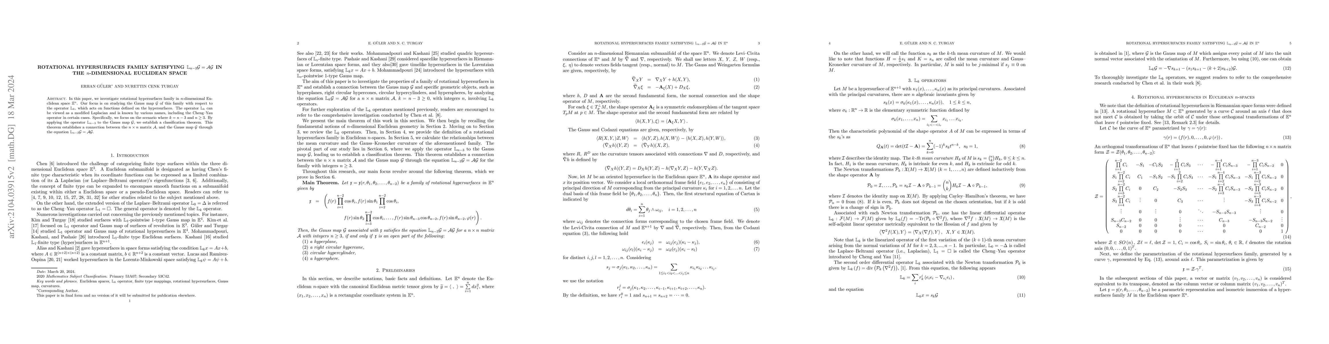 Thumbnail for Rotational hypersurfaces family satisfying
  $\mathbb{L}_{n-3}\mathcal{G}=\mathcal{A}\mathcal{G}$ in ${\mathbb{E}}^{n}$
