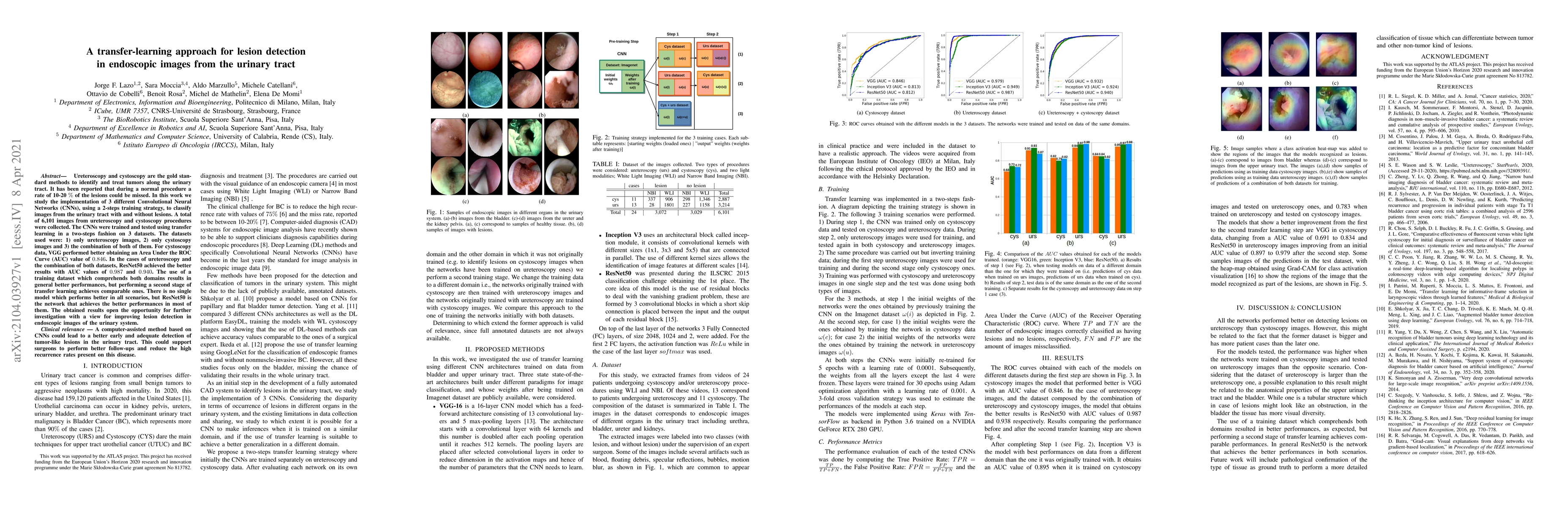 Thumbnail for A transfer-learning approach for lesion detection in endoscopic images
  from the urinary tract