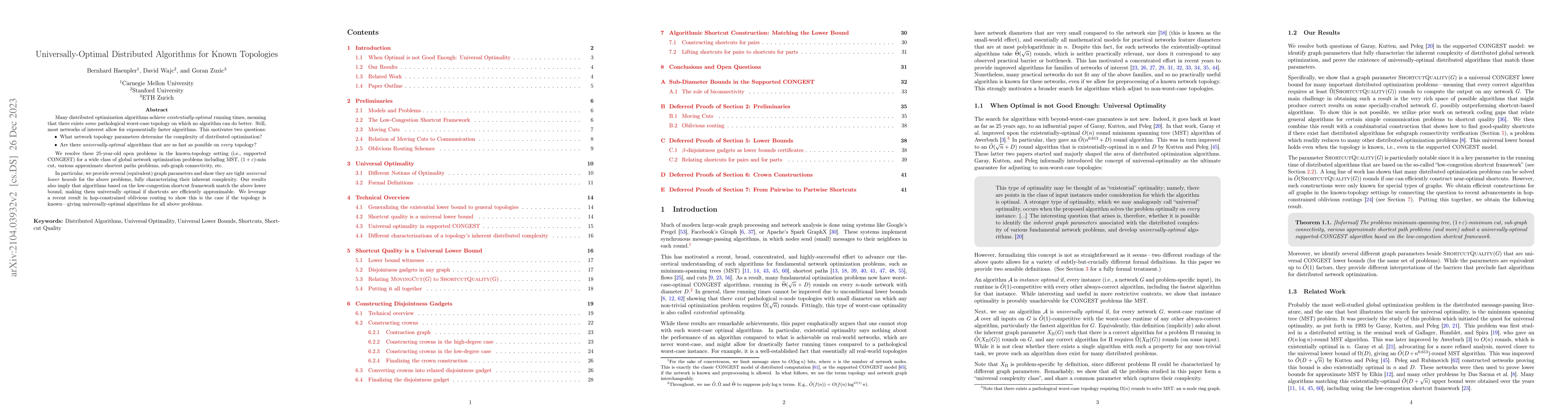 Thumbnail for Universally-Optimal Distributed Algorithms for Known Topologies