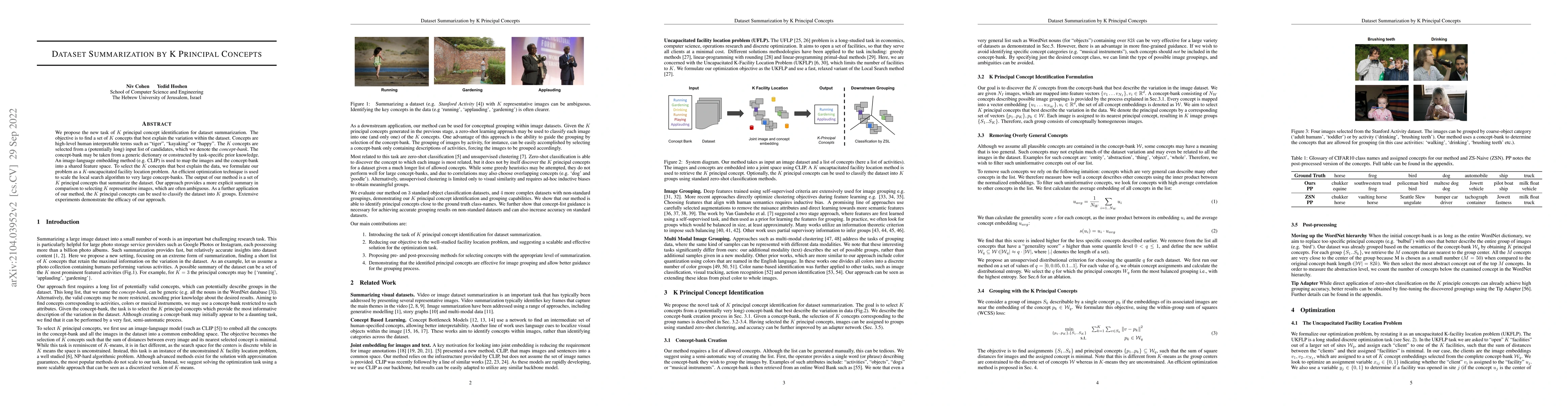 Thumbnail for Dataset Summarization by K Principal Concepts