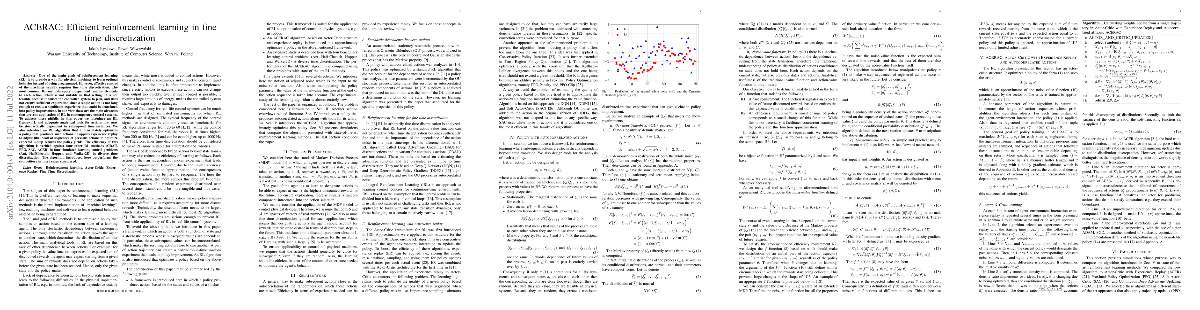Thumbnail for ACERAC: Efficient reinforcement learning in fine time discretization