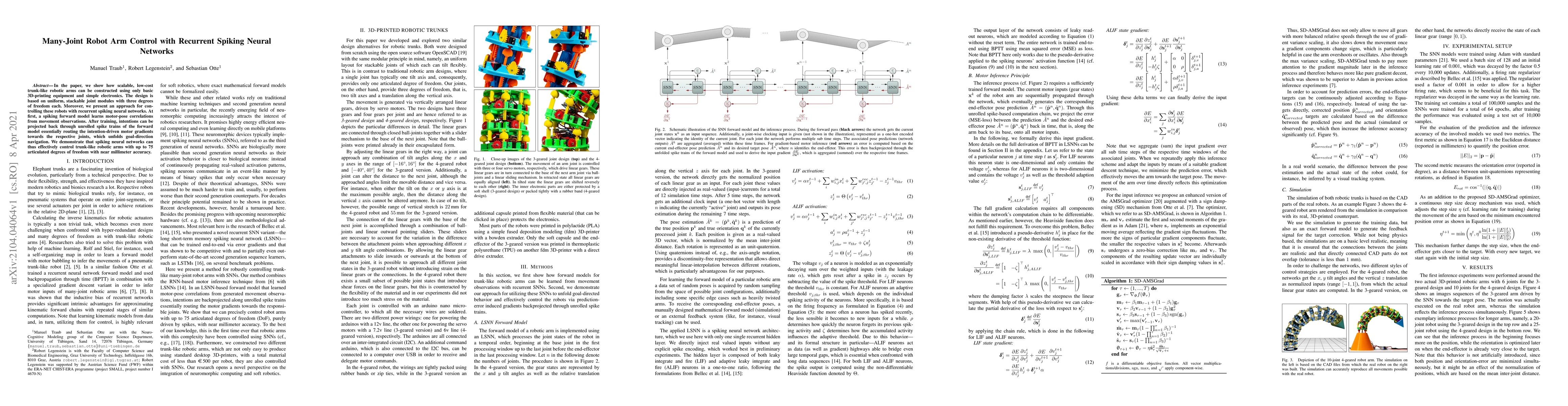 Thumbnail for Many-Joint Robot Arm Control with Recurrent Spiking Neural Networks