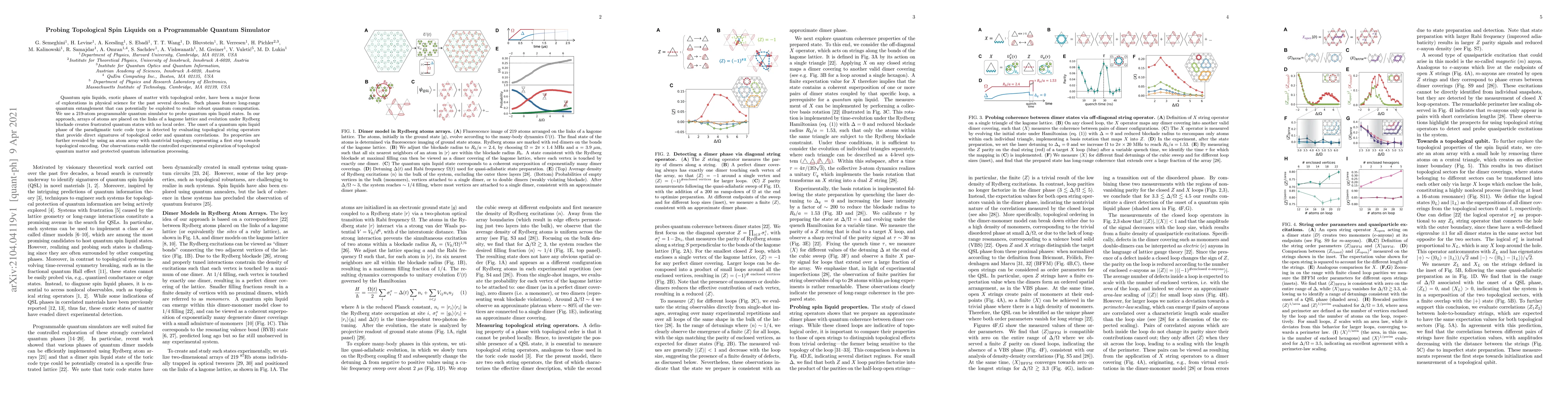 Thumbnail for Probing Topological Spin Liquids on a Programmable Quantum Simulator