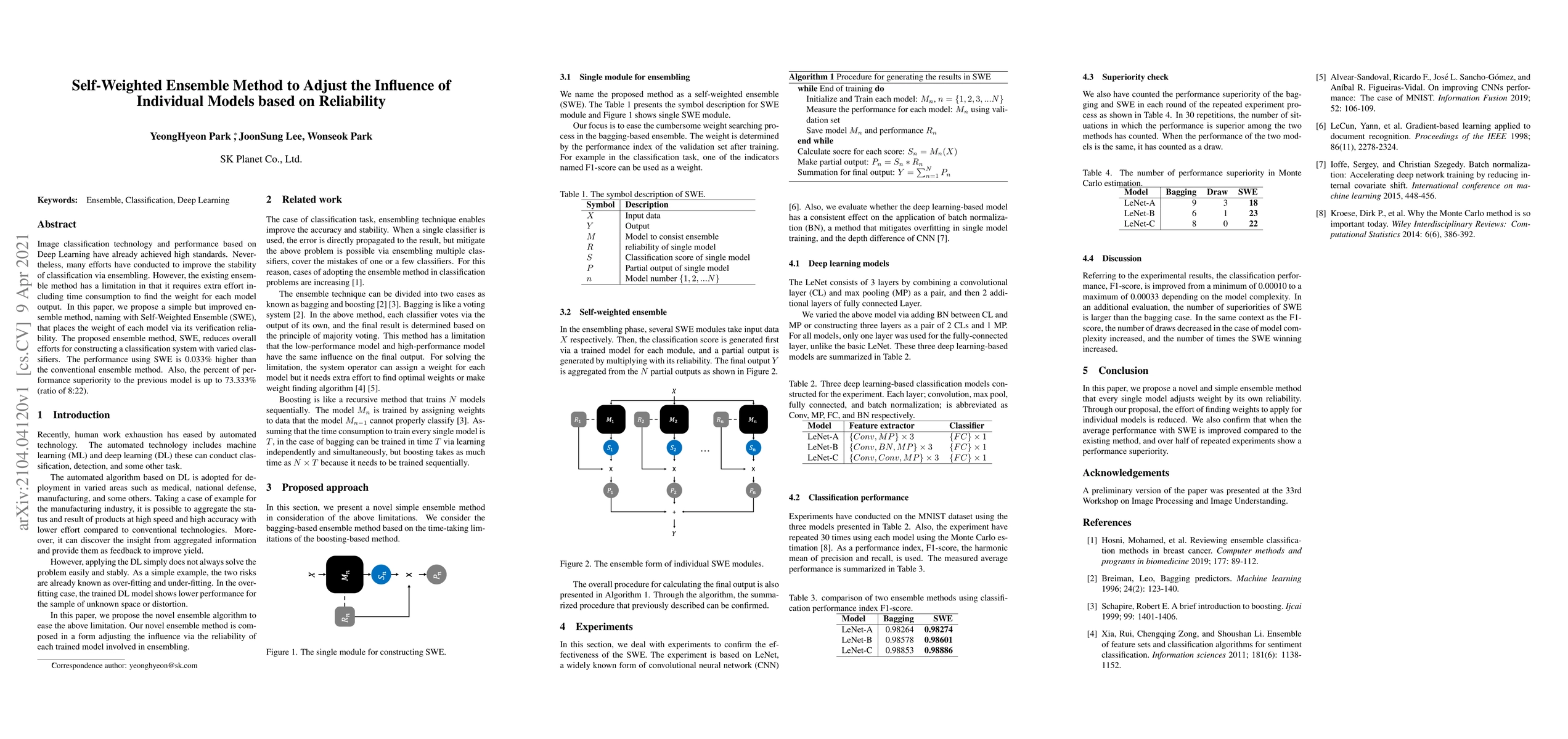 Thumbnail for Self-Weighted Ensemble Method to Adjust the Influence of Individual
  Models based on Reliability