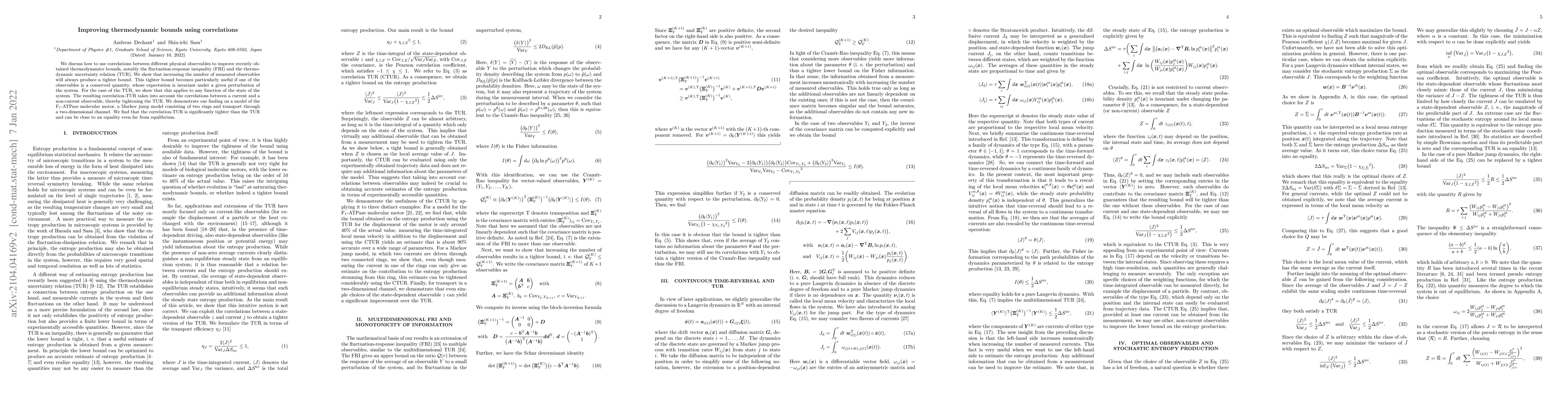 Thumbnail for Improving thermodynamic bounds using correlations