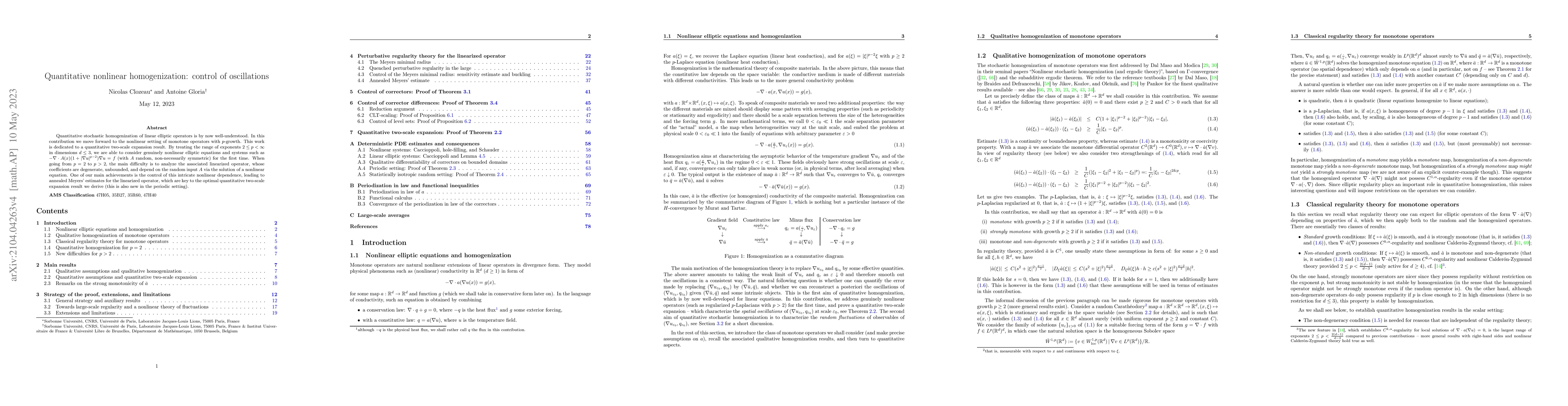 Thumbnail for Quantitative nonlinear homogenization: control of oscillations