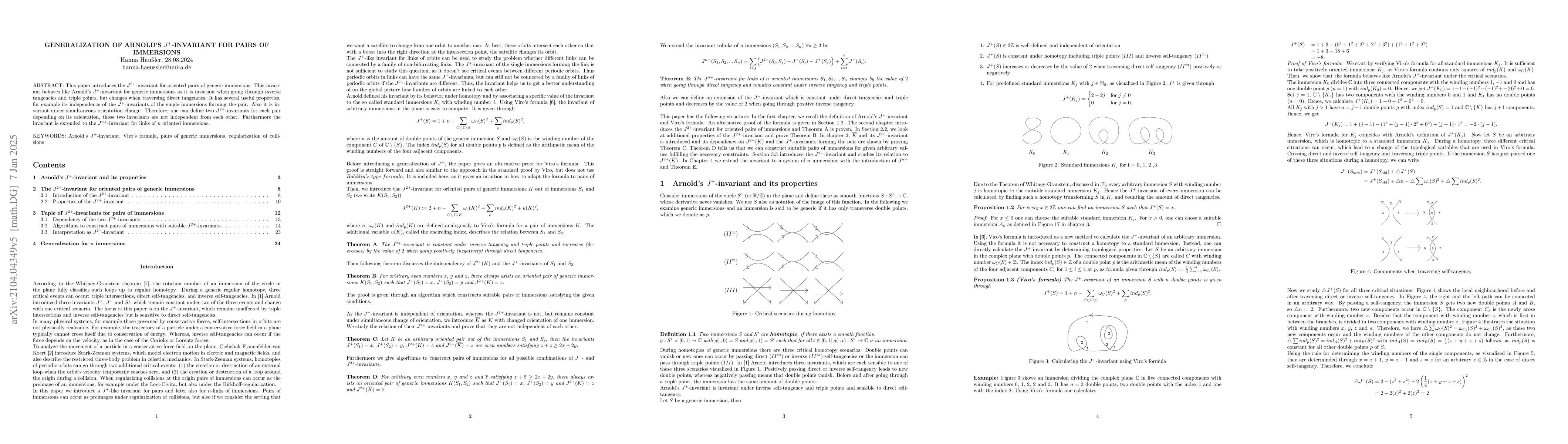 Thumbnail for Generalization of Arnold's $J^+$-invariant for pairs of immersions
