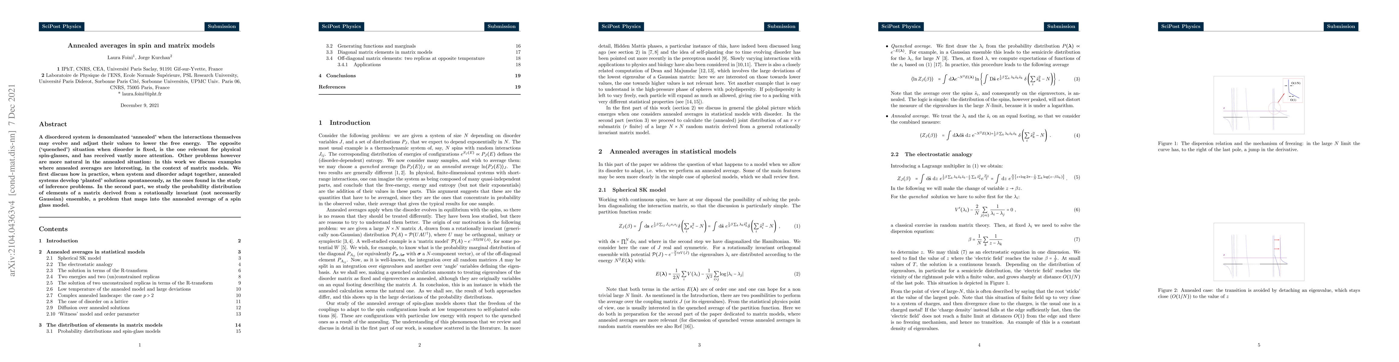 Thumbnail for Annealed averages in spin and matrix models