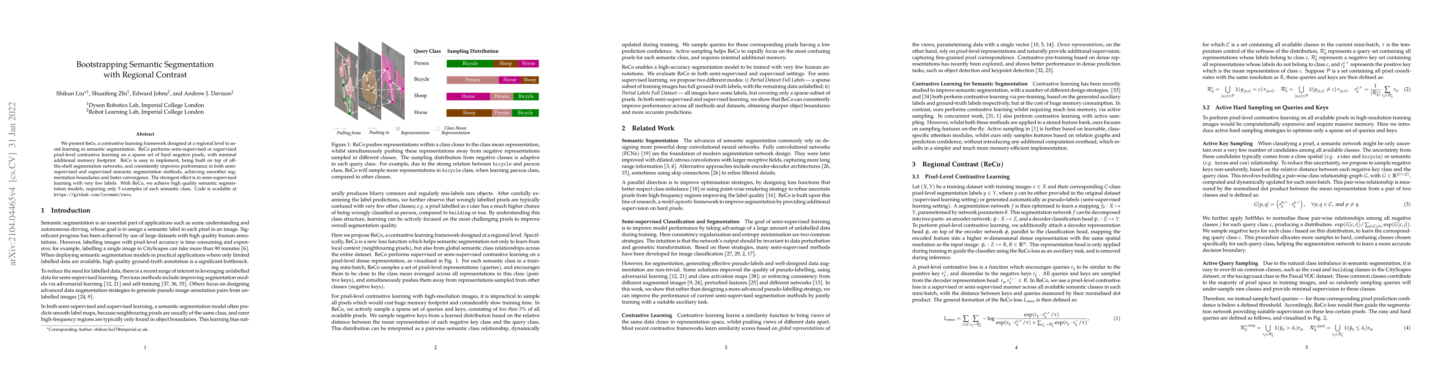 Thumbnail for Bootstrapping Semantic Segmentation with Regional Contrast