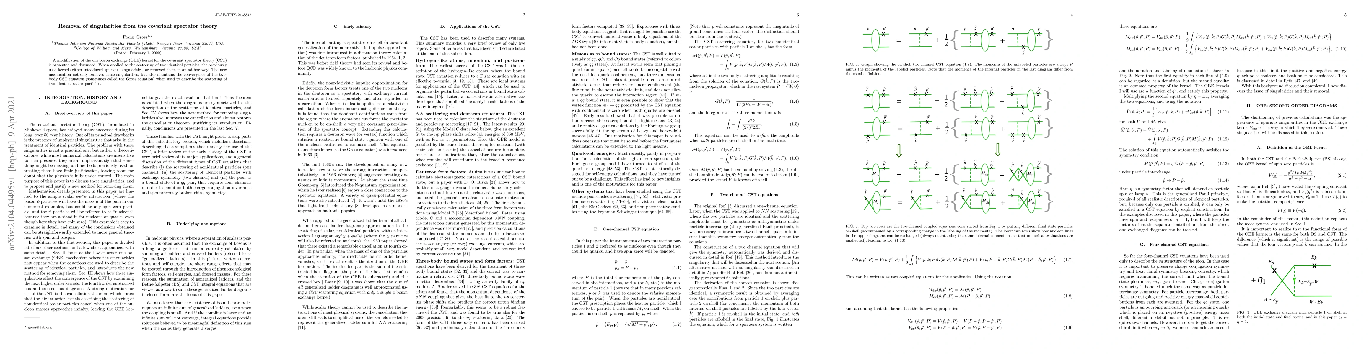 Thumbnail for Removal of singularities from the covariant spectator theory
