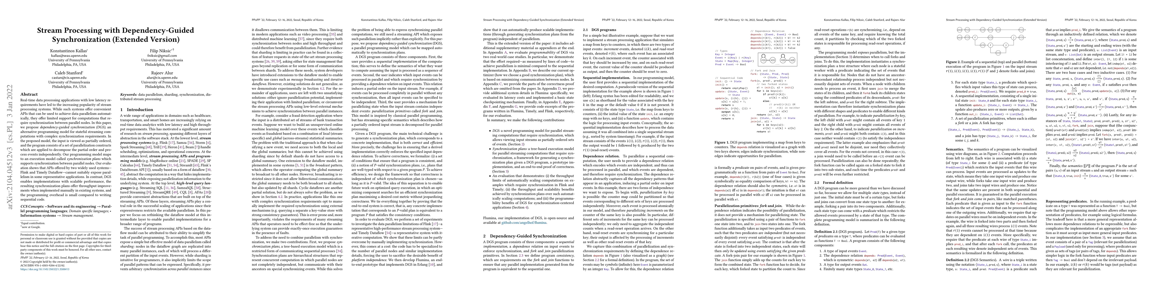 Thumbnail for Stream Processing With Dependency-Guided Synchronization (Extended
  Version)