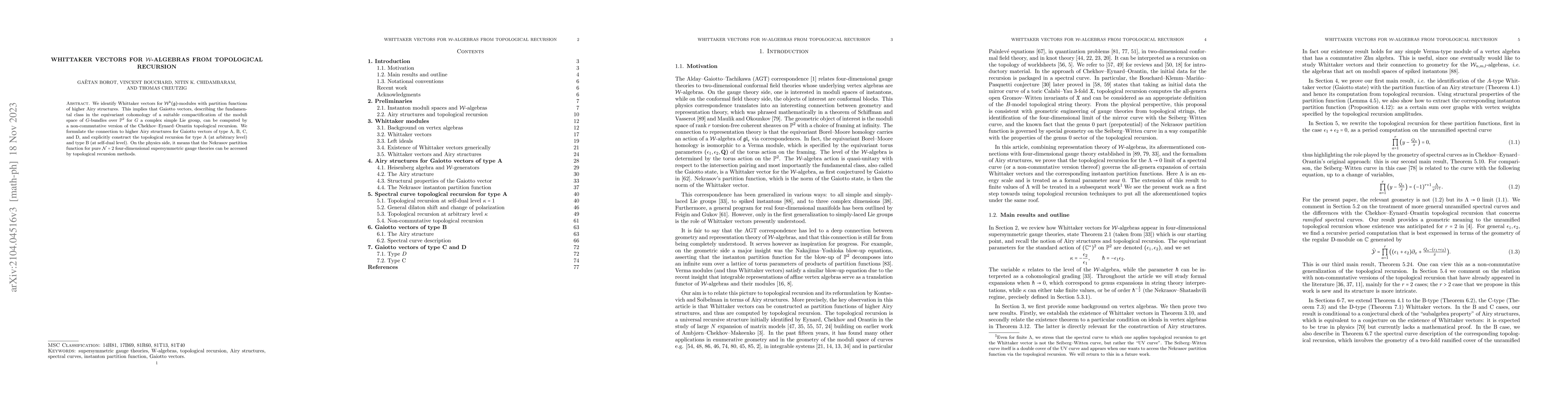 Thumbnail for Whittaker vectors for $\mathcal{W}$-algebras from topological recursion