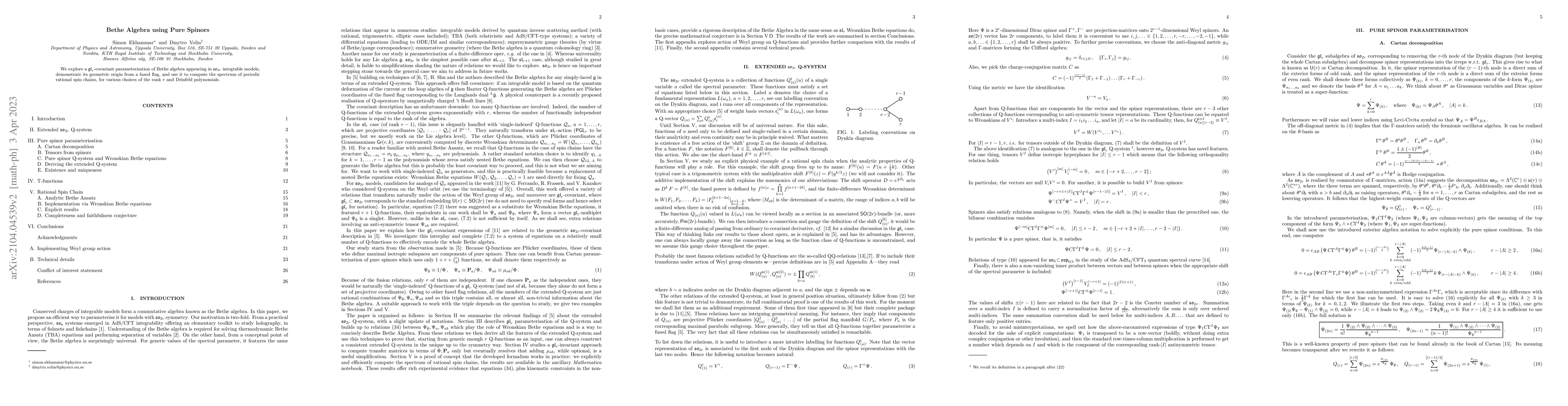 Thumbnail for Bethe Algebra using Pure Spinors