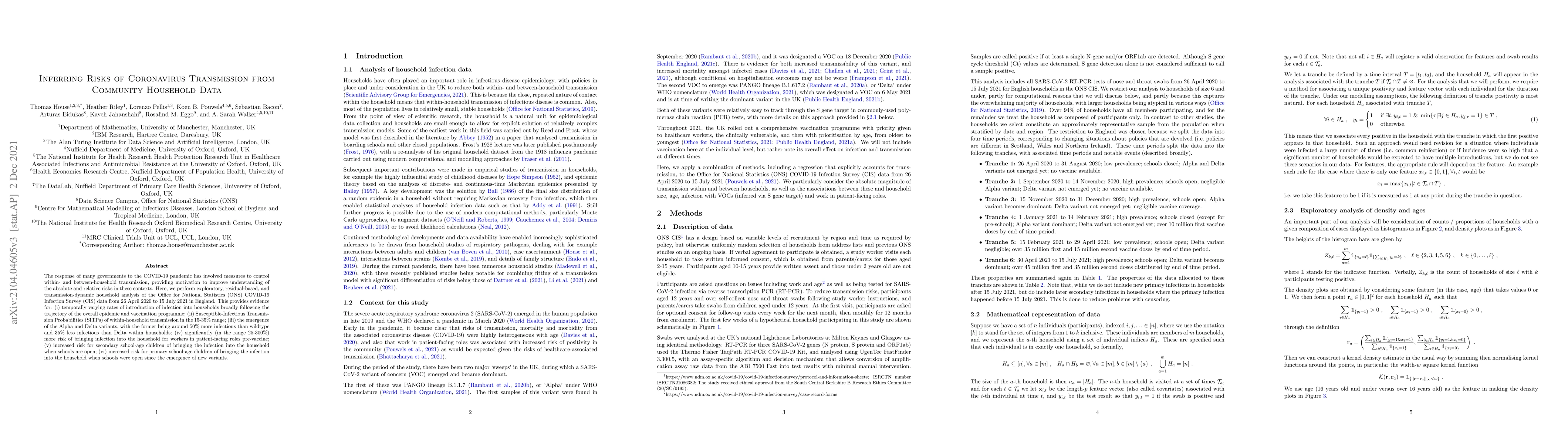 Thumbnail for Inferring Risks of Coronavirus Transmission from Community Household
  Data