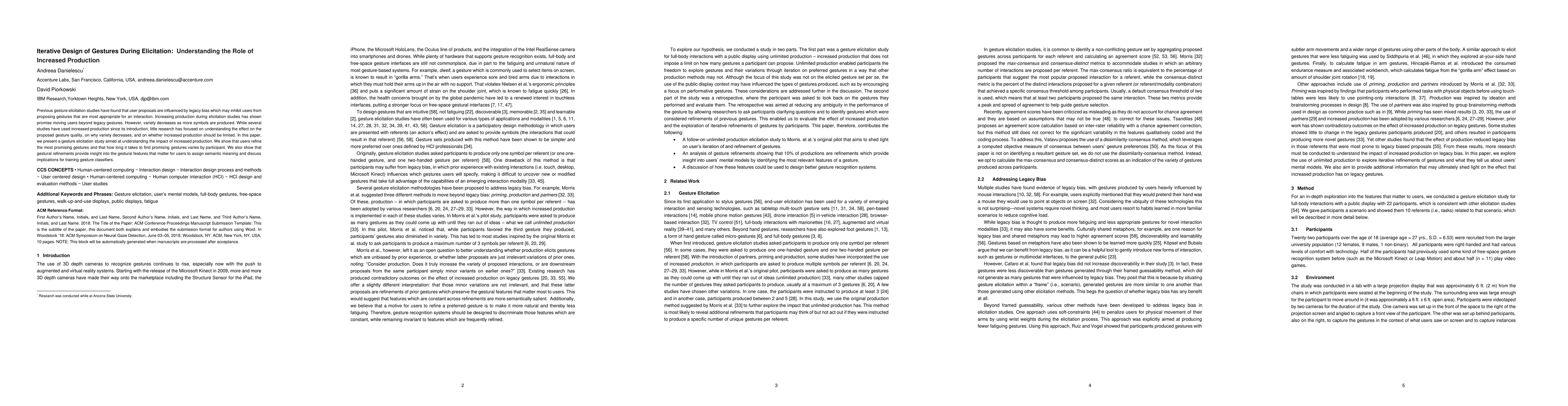 Thumbnail for Iterative Design of Gestures During Elicitation: Understanding the Role
  of Increased Production