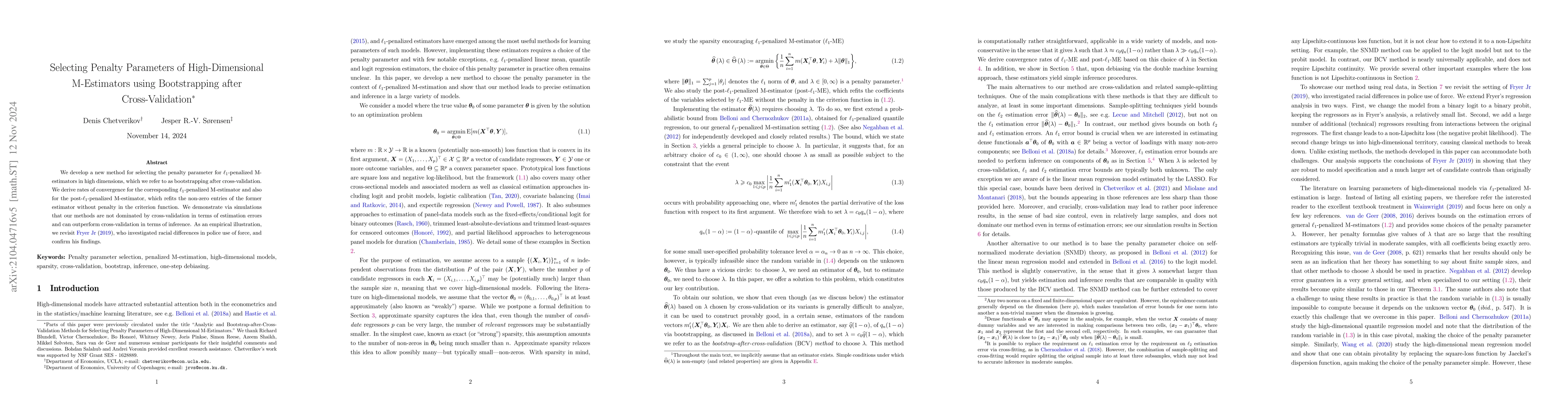 Thumbnail for Selecting Penalty Parameters of High-Dimensional M-Estimators using
  Bootstrapping after Cross-Validation