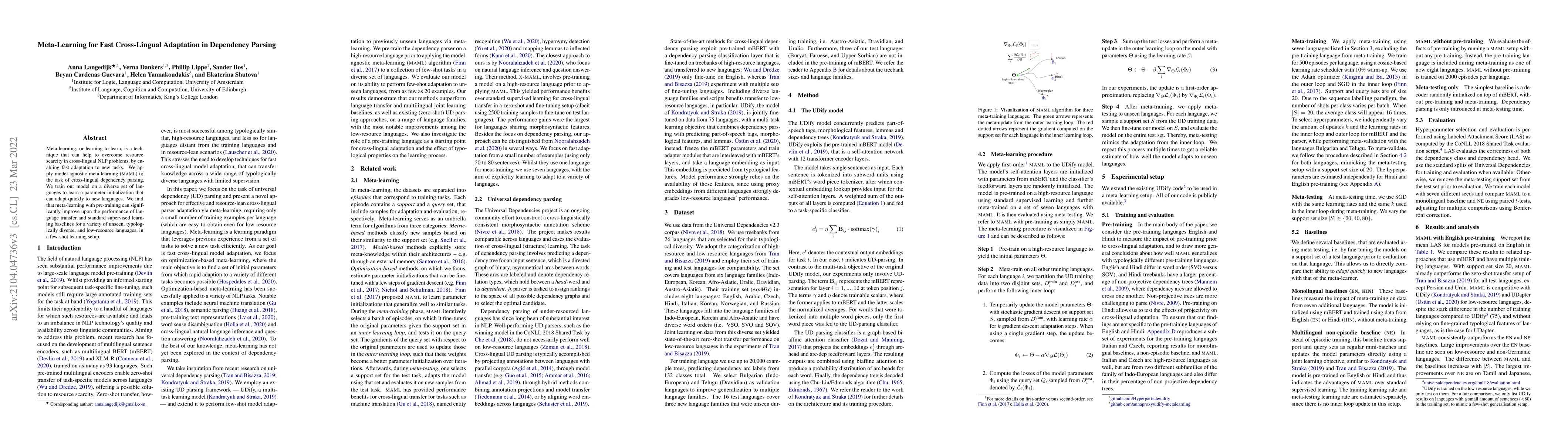 Thumbnail for Meta-Learning for Fast Cross-Lingual Adaptation in Dependency Parsing