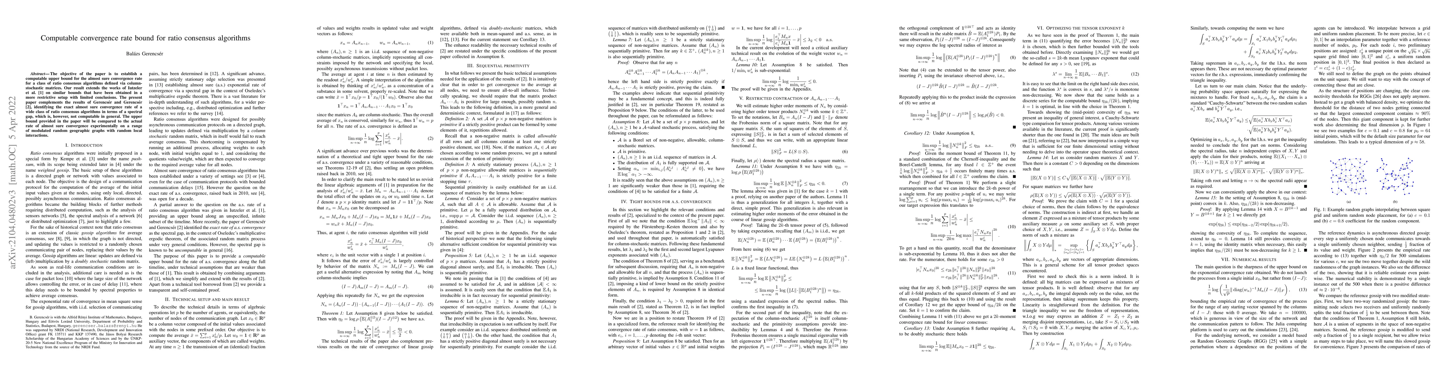 Thumbnail for Computable convergence rate bound for ratio consensus algorithms