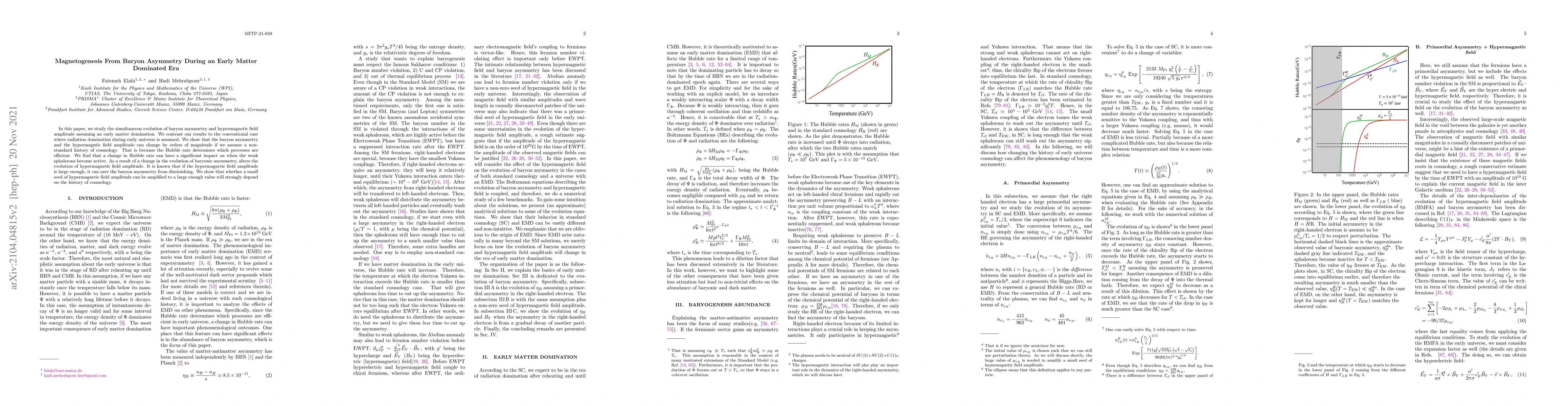 Thumbnail for Magnetogenesis From Baryon Asymmetry During an Early Matter Dominated
  Era
