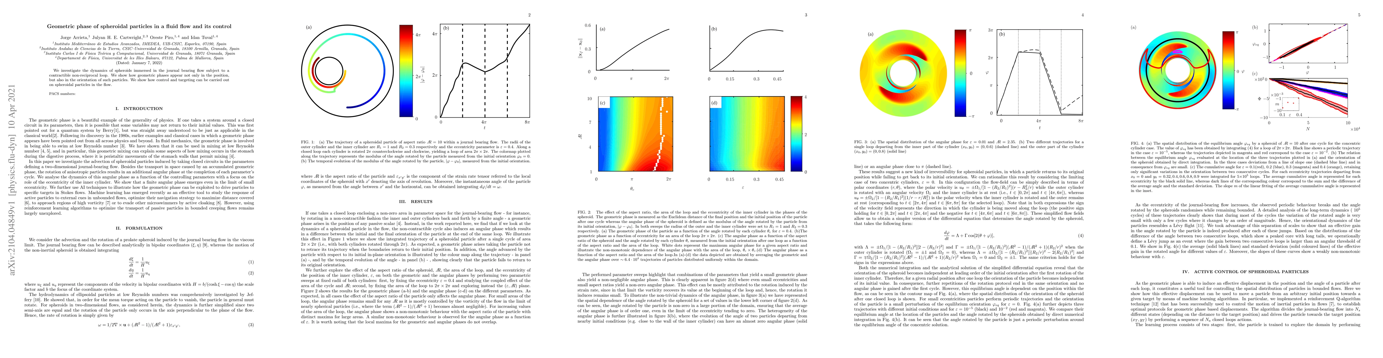 Thumbnail for Geometric phase of spheroidal particles in a fluid flow and its control