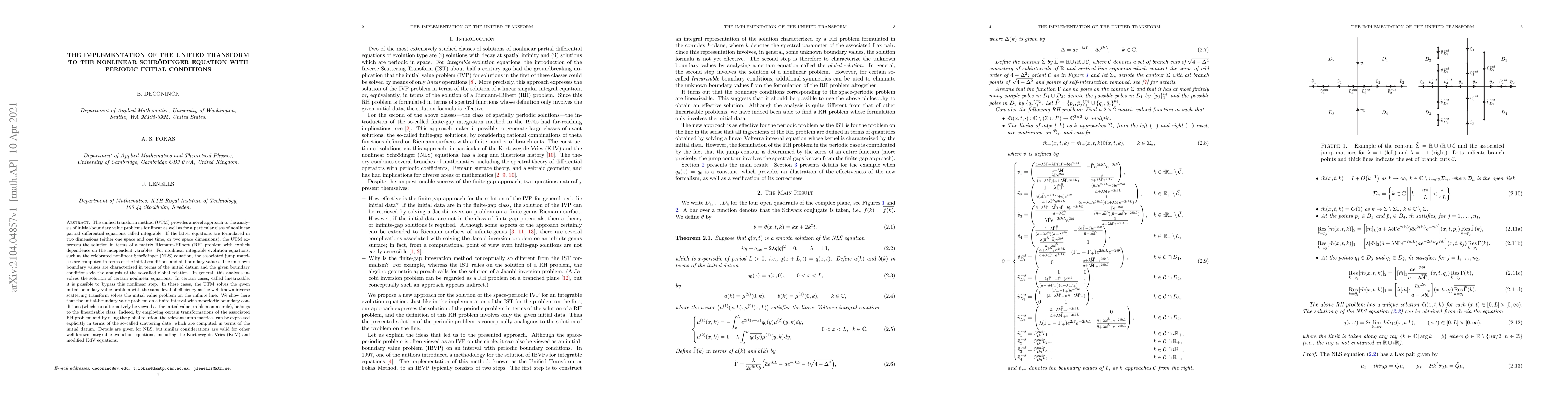 Thumbnail for The implementation of the unified transform to the nonlinear
  Schr\"odinger equation with periodic initial conditions