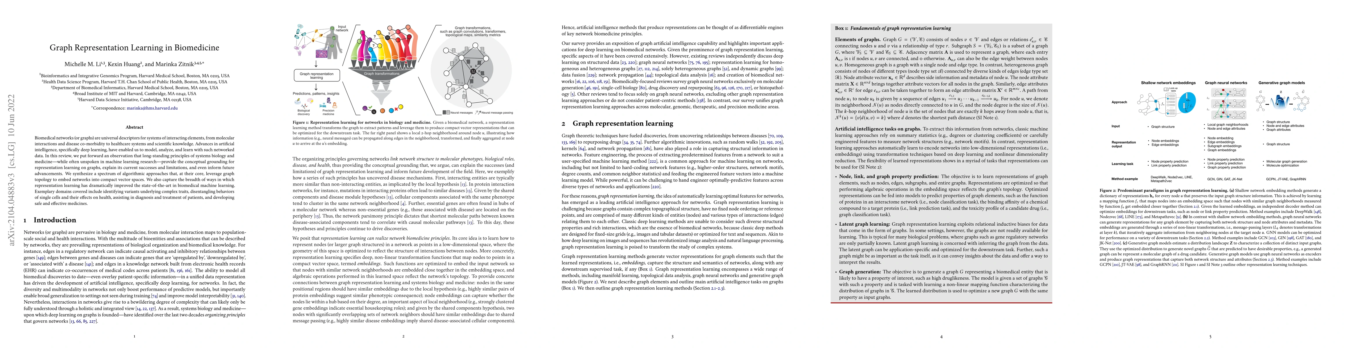 Thumbnail for Graph Representation Learning in Biomedicine