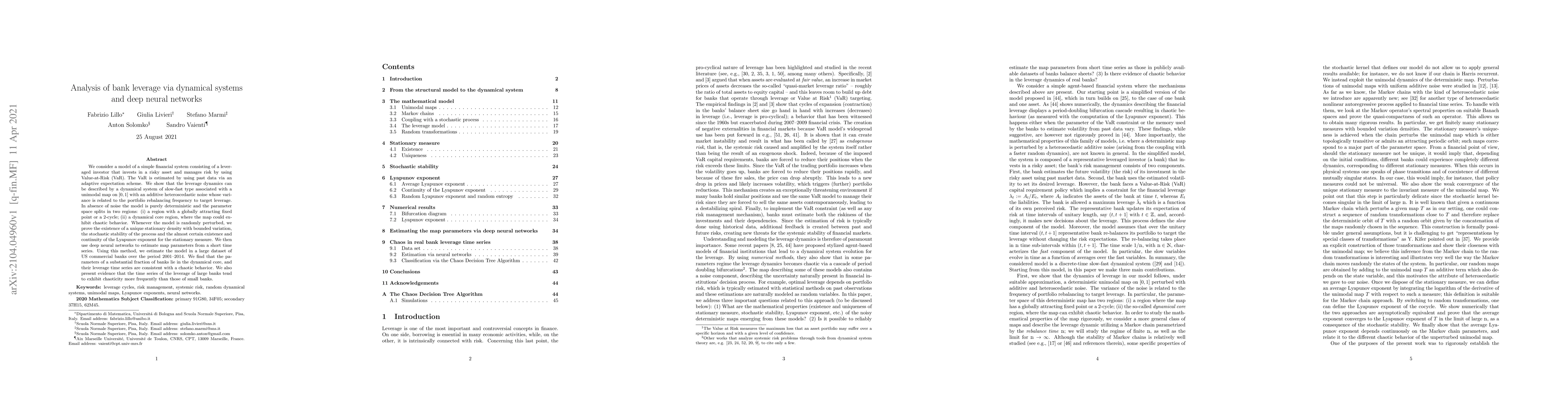 Thumbnail for Analysis of bank leverage via dynamical systems and deep neural networks