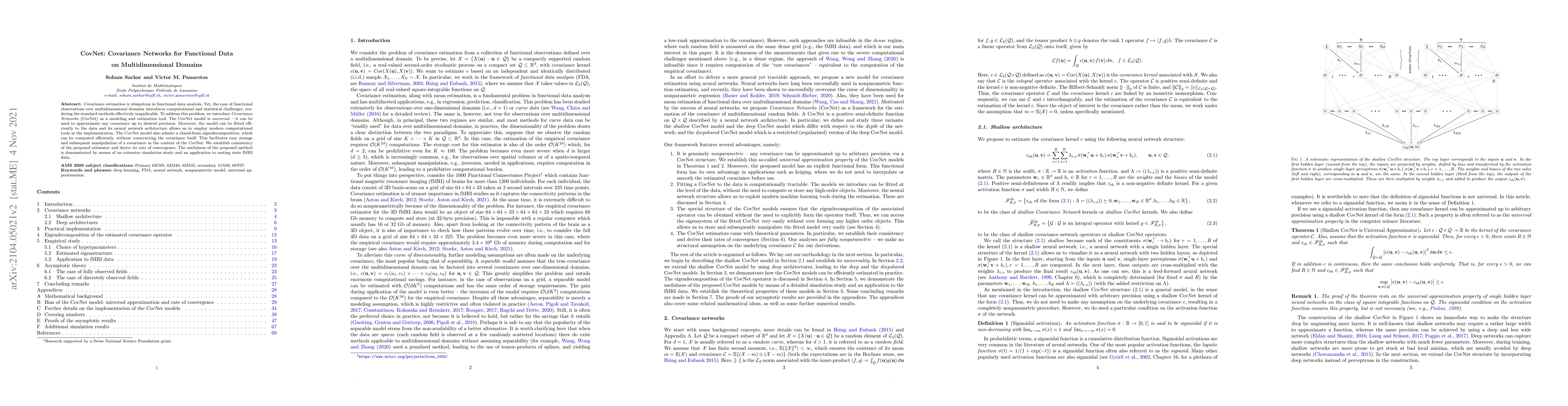 Thumbnail for CovNet: Covariance Networks for Functional Data on Multidimensional
  Domains