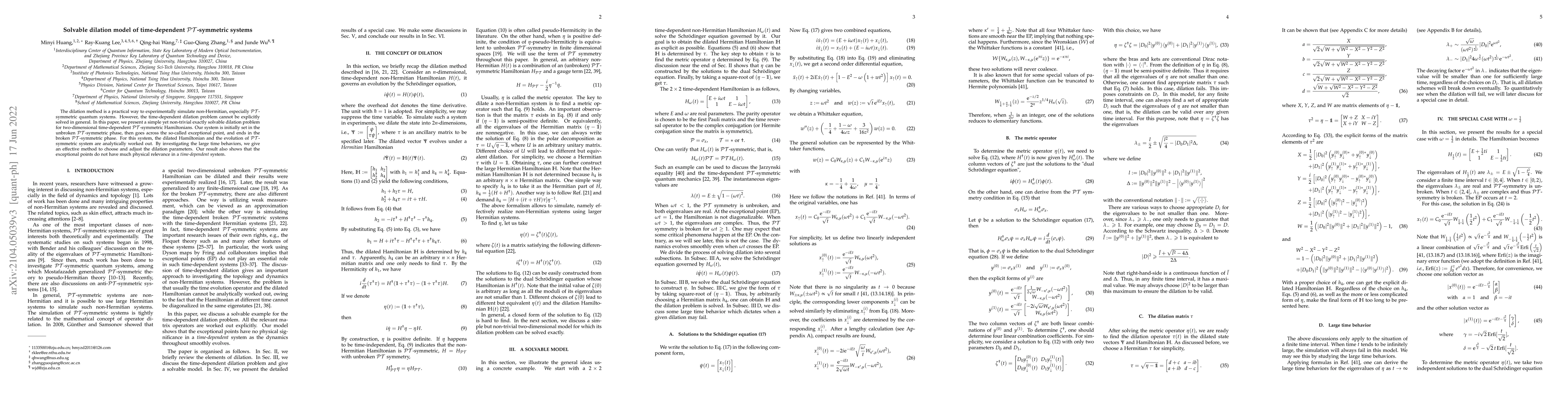 Thumbnail for Solvable dilation model of $\cal PT$-symmetric systems