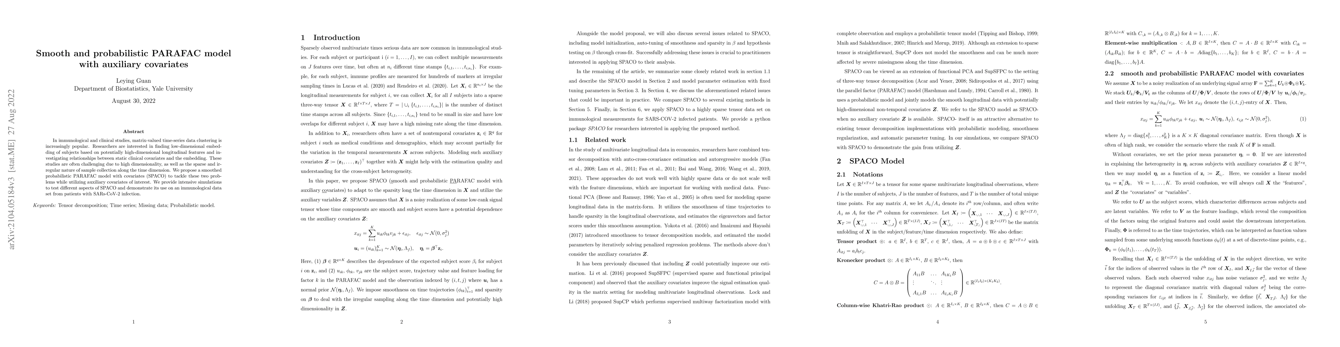 Thumbnail for Smooth and probabilistic PARAFAC model with auxiliary covariates