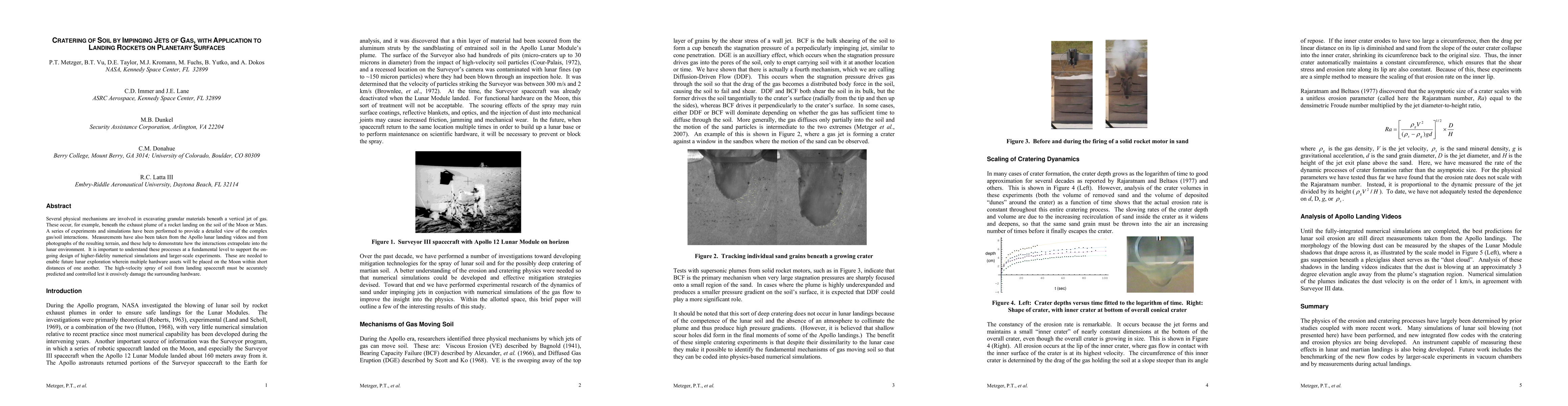 Thumbnail for Cratering of Soil by Impinging Jets of Gas, with Application to Landing
  Rockets on Planetary Surfaces