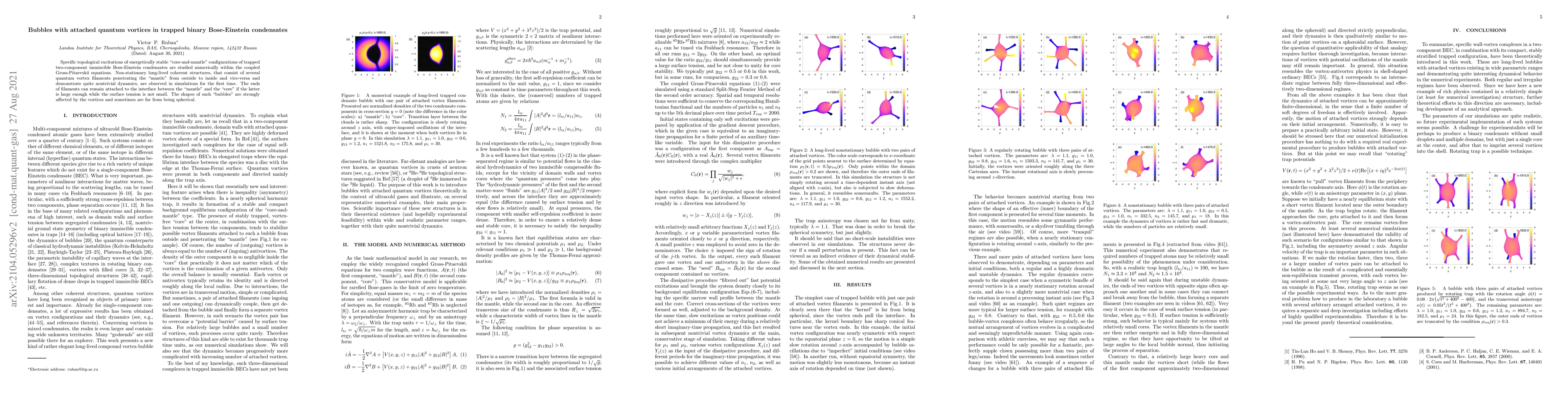 Thumbnail for Bubbles with attached quantum vortices in trapped binary Bose-Einstein
  condensates