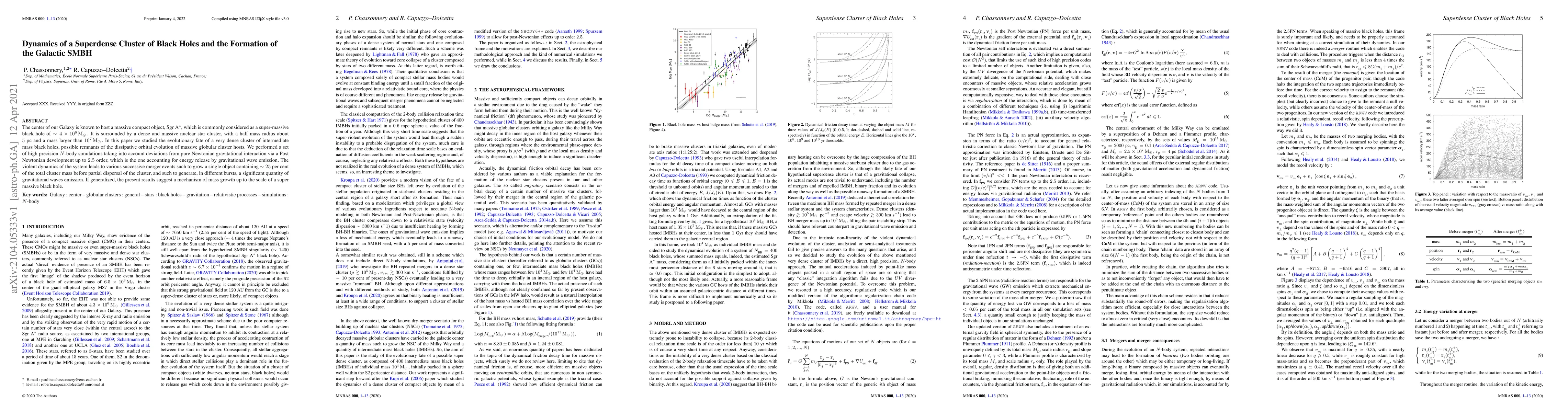 Thumbnail for Dynamics of a Superdense Cluster of Black Holes and the Formation of the
  Galactic SMBH