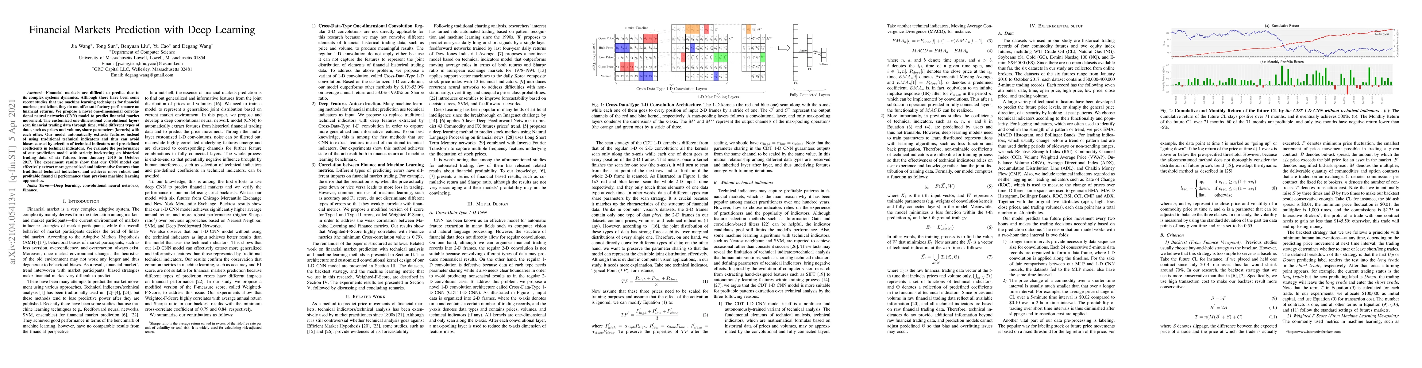 Thumbnail for Financial Markets Prediction with Deep Learning