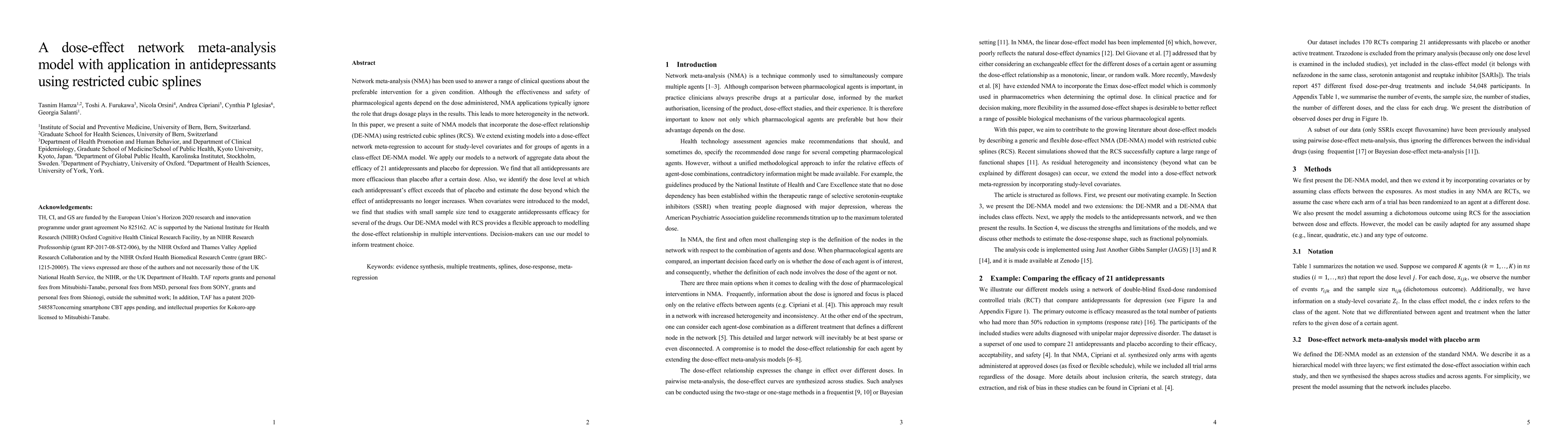 Thumbnail for A dose-effect network meta-analysis model: an application in
  antidepressants