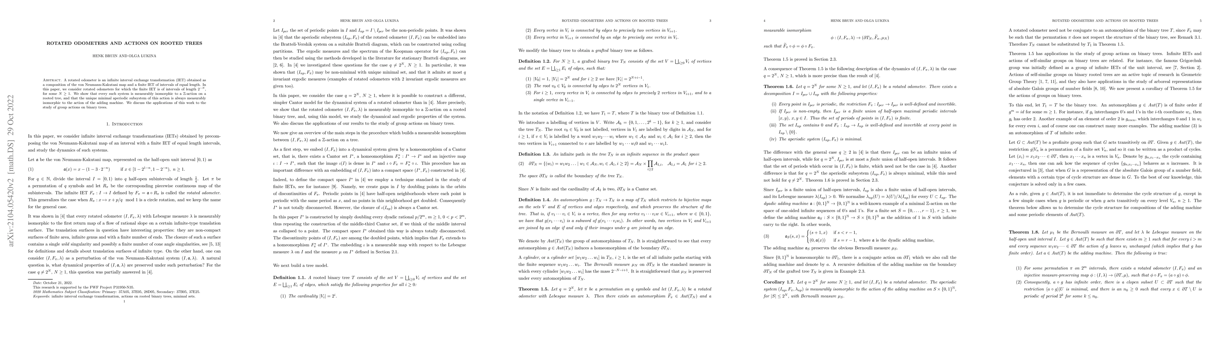 Thumbnail for Rotated Odometers and Actions on Rooted Trees