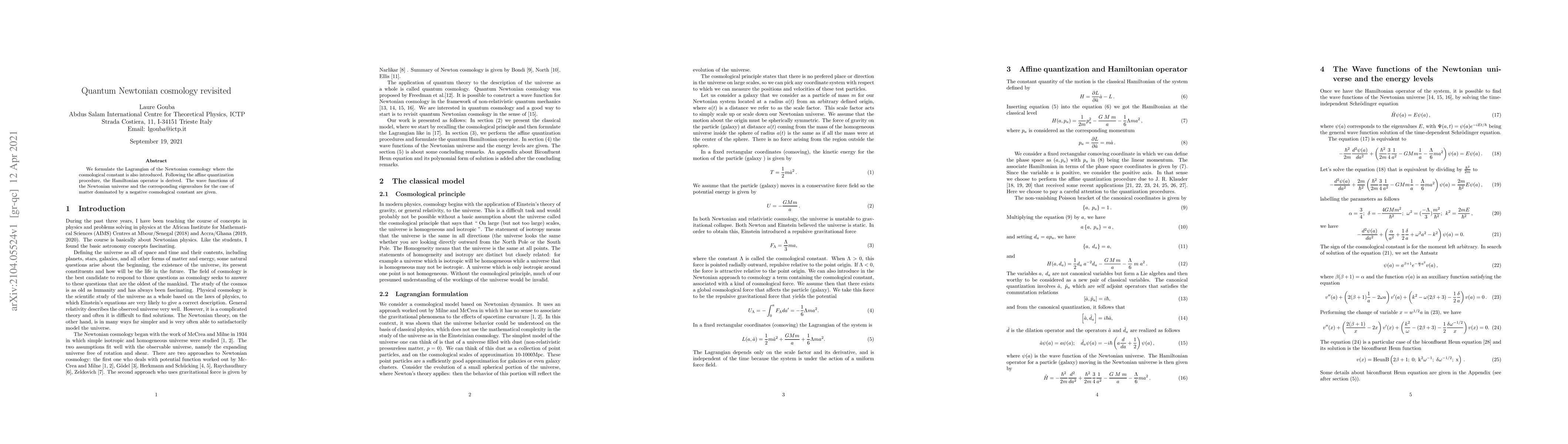 Thumbnail for Quantum Newtonian cosmology revisited