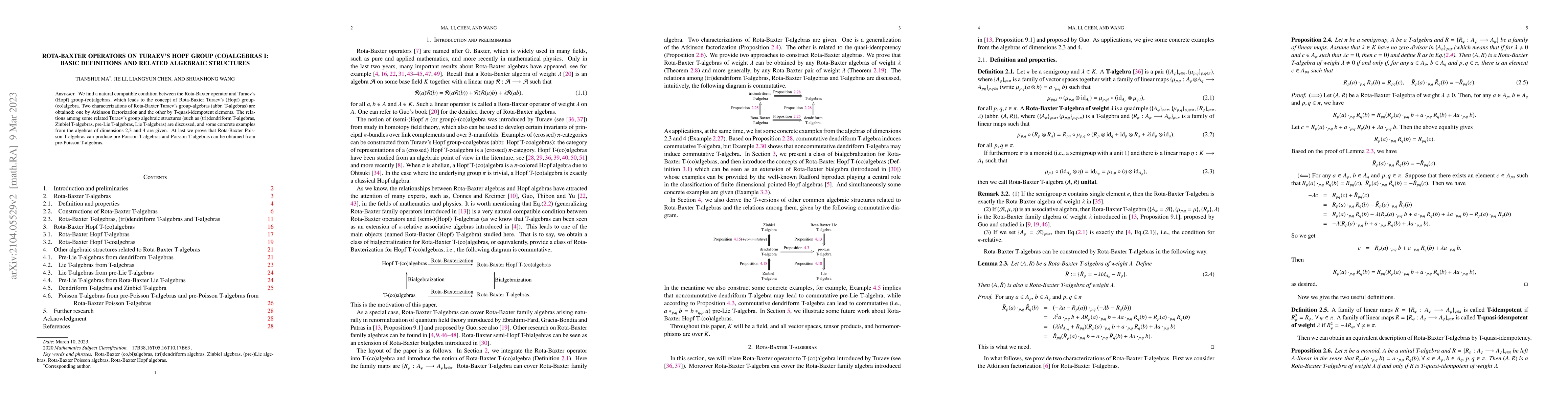 Thumbnail for Rota-Baxter operators on Turaev's Hopf group (co)algebras I: Basic
  definitions and related algebraic structures