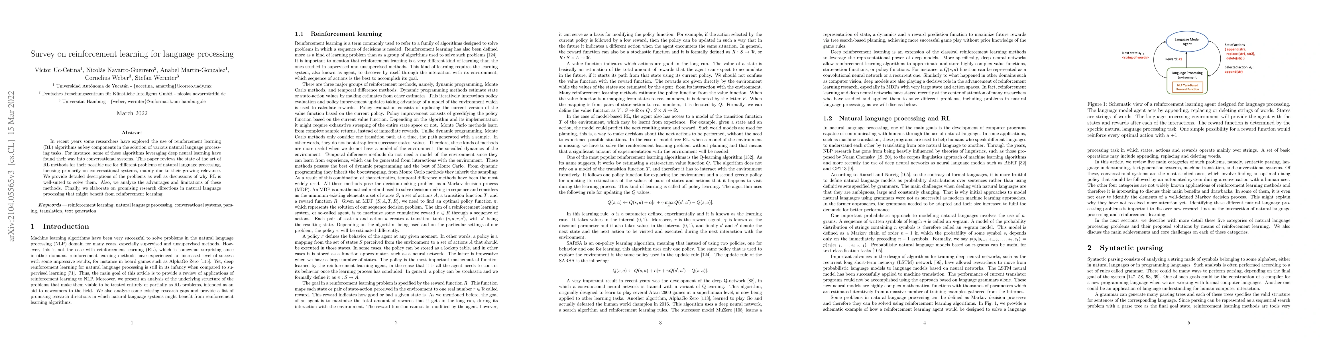 Thumbnail for Survey on reinforcement learning for language processing