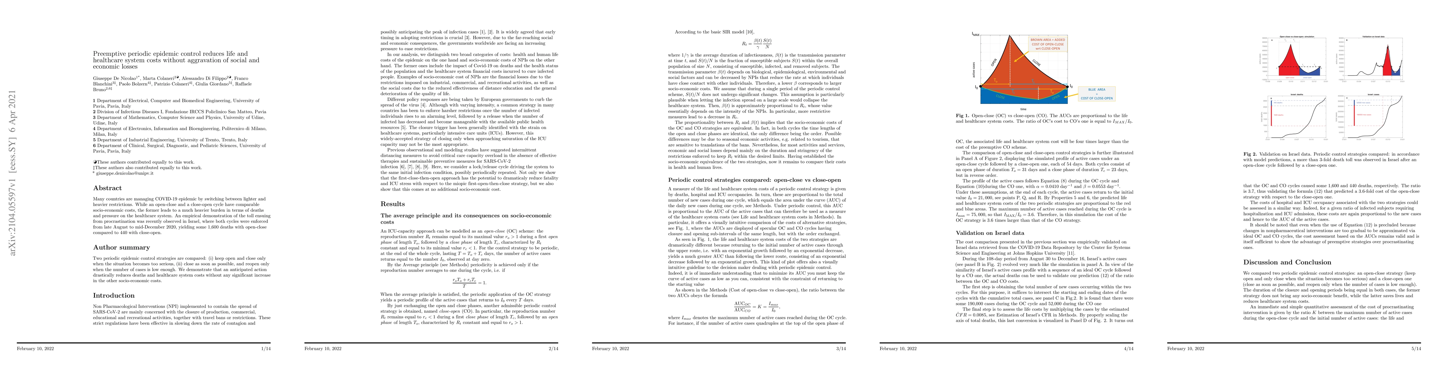 Thumbnail for Preemptive periodic epidemic control reduces life and healthcare system
  costs without aggravation of social and economic losses