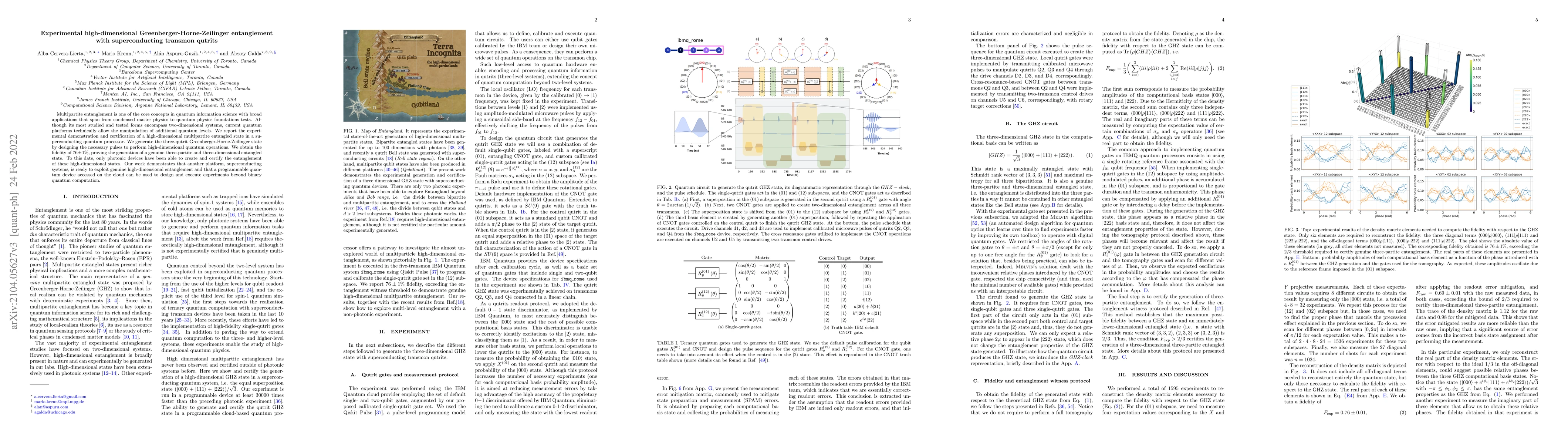 Thumbnail for Experimental high-dimensional Greenberger-Horne-Zeilinger entanglement
  with superconducting transmon qutrits