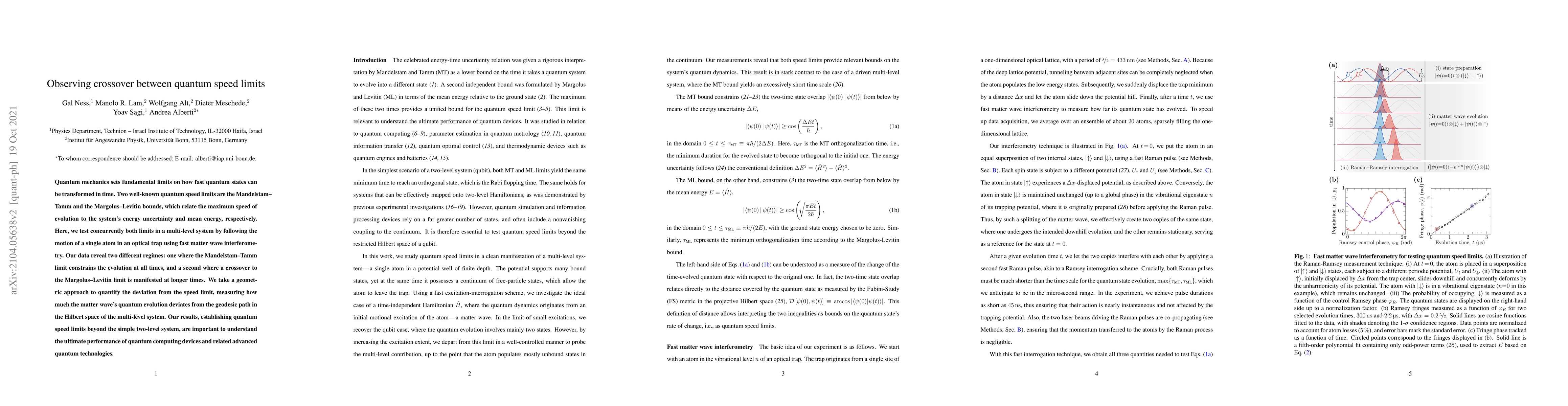 Thumbnail for Observing crossover between quantum speed limits